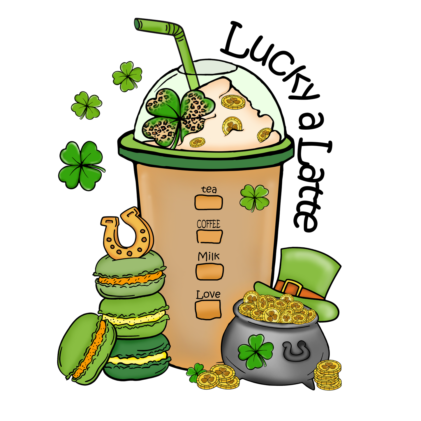 St. Patrick's Lucky a Latte DTF