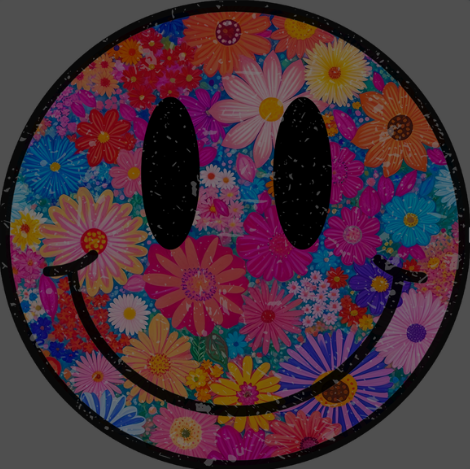 DTF Multi Color Flower Smiley
