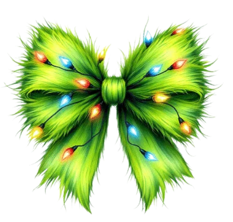DTF Grinch Bow with Lights